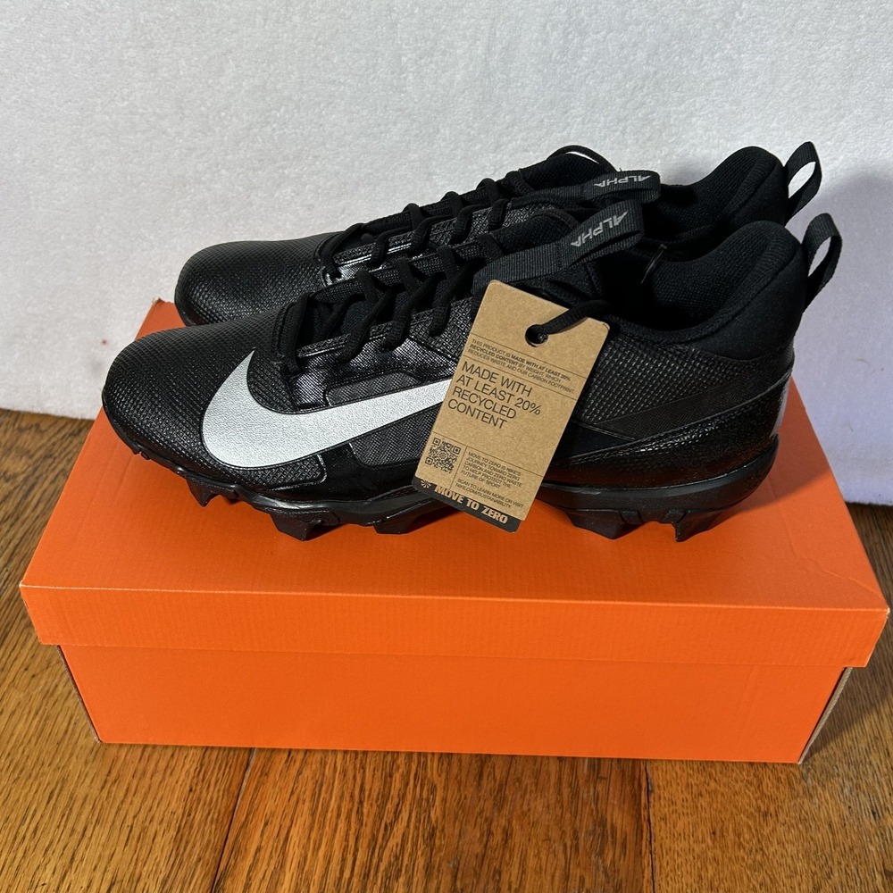 Nike Mens Size 15 Alpha Menace 4 Shark Black/Metallic Silver Football Cleats